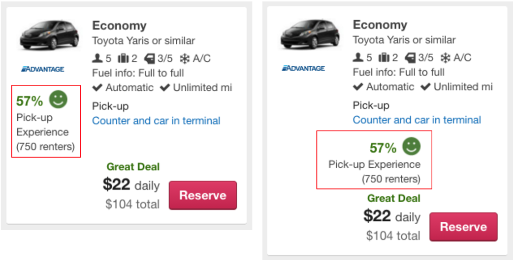 reviews in search results at expedia